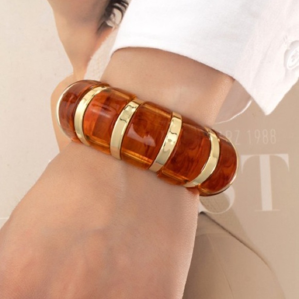 Amber Tortoise Stretch  Bracelet (5006)